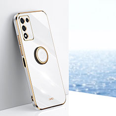 Coque Ultra Fine Silicone Souple Housse Etui avec Support Bague Anneau Aimante Magnetique XL1 pour Realme 9 SE 5G Blanc