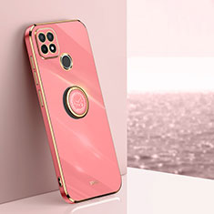 Coque Ultra Fine Silicone Souple Housse Etui avec Support Bague Anneau Aimante Magnetique XL1 pour Realme C25Y India Rose Rouge