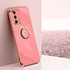 Coque Ultra Fine Silicone Souple Housse Etui avec Support Bague Anneau Aimante Magnetique XL1 pour Realme GT 5G Rose Rouge