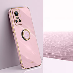 Coque Ultra Fine Silicone Souple Housse Etui avec Support Bague Anneau Aimante Magnetique XL1 pour Realme GT Neo3 5G Violet Clair