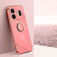 Coque Ultra Fine Silicone Souple Housse Etui avec Support Bague Anneau Aimante Magnetique XL1 pour Realme GT Neo5 5G Rose Rouge