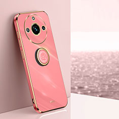 Coque Ultra Fine Silicone Souple Housse Etui avec Support Bague Anneau Aimante Magnetique XL1 pour Realme Narzo 60 Pro 5G Rose Rouge