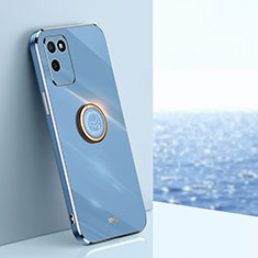 Coque Ultra Fine Silicone Souple Housse Etui avec Support Bague Anneau Aimante Magnetique XL1 pour Realme V11s 5G Bleu