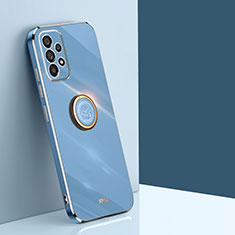 Coque Ultra Fine Silicone Souple Housse Etui avec Support Bague Anneau Aimante Magnetique XL1 pour Samsung Galaxy A23 4G Bleu