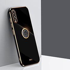 Coque Ultra Fine Silicone Souple Housse Etui avec Support Bague Anneau Aimante Magnetique XL1 pour Samsung Galaxy A50 Noir