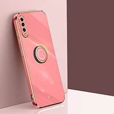 Coque Ultra Fine Silicone Souple Housse Etui avec Support Bague Anneau Aimante Magnetique XL1 pour Samsung Galaxy A50S Rose Rouge