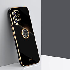 Coque Ultra Fine Silicone Souple Housse Etui avec Support Bague Anneau Aimante Magnetique XL1 pour Samsung Galaxy A52 4G Noir