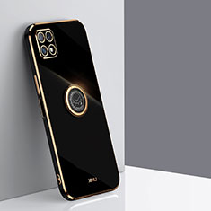 Coque Ultra Fine Silicone Souple Housse Etui avec Support Bague Anneau Aimante Magnetique XL1 pour Samsung Galaxy F42 5G Noir