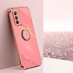 Coque Ultra Fine Silicone Souple Housse Etui avec Support Bague Anneau Aimante Magnetique XL1 pour Vivo iQOO 9 SE 5G Rose Rouge