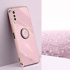 Coque Ultra Fine Silicone Souple Housse Etui avec Support Bague Anneau Aimante Magnetique XL1 pour Vivo iQOO U1 Rose