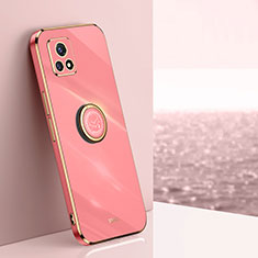 Coque Ultra Fine Silicone Souple Housse Etui avec Support Bague Anneau Aimante Magnetique XL1 pour Vivo iQOO U3x 5G Rose Rouge