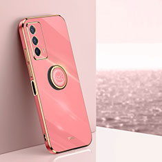 Coque Ultra Fine Silicone Souple Housse Etui avec Support Bague Anneau Aimante Magnetique XL1 pour Vivo iQOO Z5 5G Rose Rouge