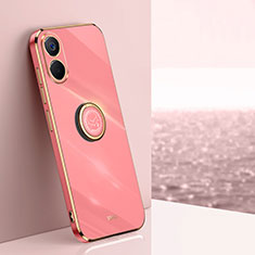 Coque Ultra Fine Silicone Souple Housse Etui avec Support Bague Anneau Aimante Magnetique XL1 pour Vivo Y02S Rose Rouge