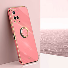 Coque Ultra Fine Silicone Souple Housse Etui avec Support Bague Anneau Aimante Magnetique XL1 pour Vivo Y21 Rose Rouge