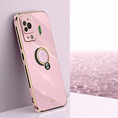 Coque Ultra Fine Silicone Souple Housse Etui avec Support Bague Anneau Aimante Magnetique XL1 pour Xiaomi Black Shark 5 Pro 5G Rose