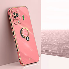 Coque Ultra Fine Silicone Souple Housse Etui avec Support Bague Anneau Aimante Magnetique XL1 pour Xiaomi Black Shark 5 Pro 5G Rose Rouge