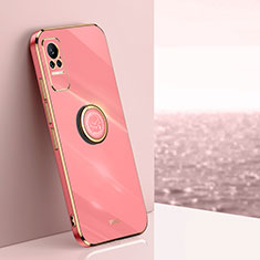 Coque Ultra Fine Silicone Souple Housse Etui avec Support Bague Anneau Aimante Magnetique XL1 pour Xiaomi Civi 1S 5G Rose Rouge