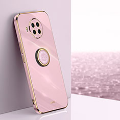 Coque Ultra Fine Silicone Souple Housse Etui avec Support Bague Anneau Aimante Magnetique XL1 pour Xiaomi Mi 10i 5G Rose