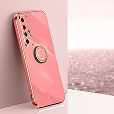 Coque Ultra Fine Silicone Souple Housse Etui avec Support Bague Anneau Aimante Magnetique XL1 pour Xiaomi Mi 10S 5G Rose Rouge