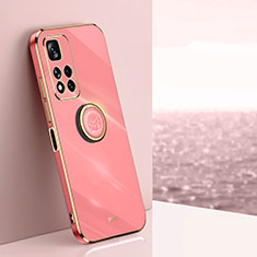 Coque Ultra Fine Silicone Souple Housse Etui avec Support Bague Anneau Aimante Magnetique XL1 pour Xiaomi Mi 11i 5G (2022) Rose Rouge