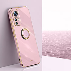 Coque Ultra Fine Silicone Souple Housse Etui avec Support Bague Anneau Aimante Magnetique XL1 pour Xiaomi Mi 12T 5G Rose