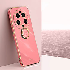 Coque Ultra Fine Silicone Souple Housse Etui avec Support Bague Anneau Aimante Magnetique XL1 pour Xiaomi Mi 13 Ultra 5G Rose Rouge