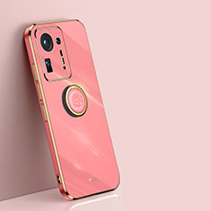 Coque Ultra Fine Silicone Souple Housse Etui avec Support Bague Anneau Aimante Magnetique XL1 pour Xiaomi Mi Mix 4 5G Rose Rouge