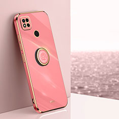 Coque Ultra Fine Silicone Souple Housse Etui avec Support Bague Anneau Aimante Magnetique XL1 pour Xiaomi POCO C3 Rose Rouge