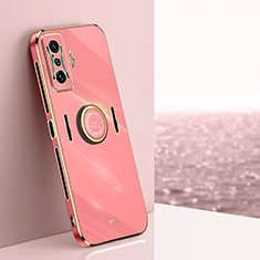 Coque Ultra Fine Silicone Souple Housse Etui avec Support Bague Anneau Aimante Magnetique XL1 pour Xiaomi Poco F4 GT 5G Rose Rouge