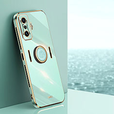 Coque Ultra Fine Silicone Souple Housse Etui avec Support Bague Anneau Aimante Magnetique XL1 pour Xiaomi Poco F4 GT 5G Vert