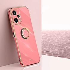 Coque Ultra Fine Silicone Souple Housse Etui avec Support Bague Anneau Aimante Magnetique XL1 pour Xiaomi Poco F5 5G Rose Rouge