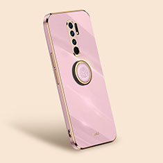 Coque Ultra Fine Silicone Souple Housse Etui avec Support Bague Anneau Aimante Magnetique XL1 pour Xiaomi Poco M2 Rose