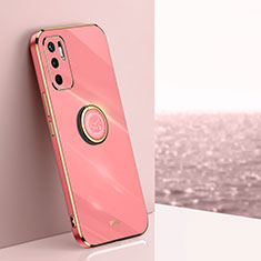 Coque Ultra Fine Silicone Souple Housse Etui avec Support Bague Anneau Aimante Magnetique XL1 pour Xiaomi POCO M3 Pro 5G Rose Rouge