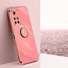 Coque Ultra Fine Silicone Souple Housse Etui avec Support Bague Anneau Aimante Magnetique XL1 pour Xiaomi Poco M4 Pro 5G Rose Rouge