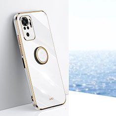 Coque Ultra Fine Silicone Souple Housse Etui avec Support Bague Anneau Aimante Magnetique XL1 pour Xiaomi Poco M5S Blanc