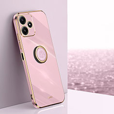 Coque Ultra Fine Silicone Souple Housse Etui avec Support Bague Anneau Aimante Magnetique XL1 pour Xiaomi Poco M6 Pro 5G Violet Clair