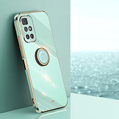 Coque Ultra Fine Silicone Souple Housse Etui avec Support Bague Anneau Aimante Magnetique XL1 pour Xiaomi Redmi 10 (2022) Vert