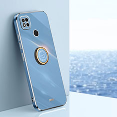 Coque Ultra Fine Silicone Souple Housse Etui avec Support Bague Anneau Aimante Magnetique XL1 pour Xiaomi Redmi 9 Activ Bleu