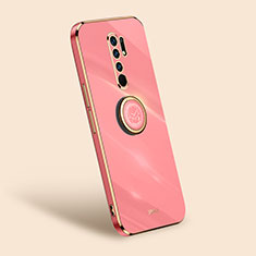 Coque Ultra Fine Silicone Souple Housse Etui avec Support Bague Anneau Aimante Magnetique XL1 pour Xiaomi Redmi 9 Prime India Rose Rouge