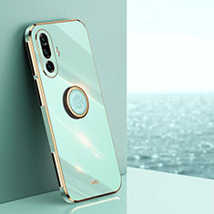 Coque Ultra Fine Silicone Souple Housse Etui avec Support Bague Anneau Aimante Magnetique XL1 pour Xiaomi Redmi K40 Gaming 5G Vert