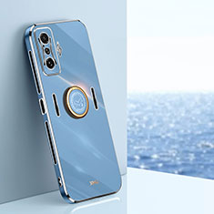 Coque Ultra Fine Silicone Souple Housse Etui avec Support Bague Anneau Aimante Magnetique XL1 pour Xiaomi Redmi K50 Gaming 5G Bleu