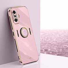 Coque Ultra Fine Silicone Souple Housse Etui avec Support Bague Anneau Aimante Magnetique XL1 pour Xiaomi Redmi K50 Gaming AMG F1 5G Rose