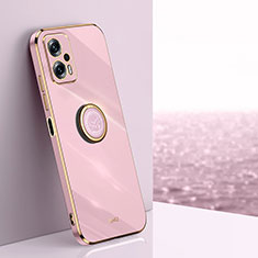 Coque Ultra Fine Silicone Souple Housse Etui avec Support Bague Anneau Aimante Magnetique XL1 pour Xiaomi Redmi K50i 5G Rose