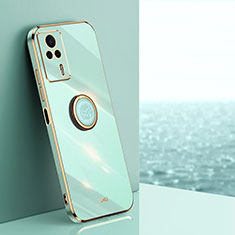 Coque Ultra Fine Silicone Souple Housse Etui avec Support Bague Anneau Aimante Magnetique XL1 pour Xiaomi Redmi K60E 5G Vert