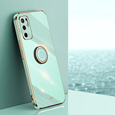 Coque Ultra Fine Silicone Souple Housse Etui avec Support Bague Anneau Aimante Magnetique XL1 pour Xiaomi Redmi Note 10 5G Vert