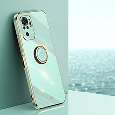 Coque Ultra Fine Silicone Souple Housse Etui avec Support Bague Anneau Aimante Magnetique XL1 pour Xiaomi Redmi Note 10S 4G Vert