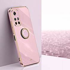 Coque Ultra Fine Silicone Souple Housse Etui avec Support Bague Anneau Aimante Magnetique XL1 pour Xiaomi Redmi Note 11 5G Rose