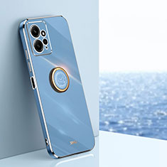 Coque Ultra Fine Silicone Souple Housse Etui avec Support Bague Anneau Aimante Magnetique XL1 pour Xiaomi Redmi Note 12 4G Bleu