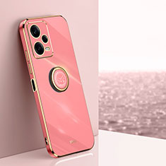 Coque Ultra Fine Silicone Souple Housse Etui avec Support Bague Anneau Aimante Magnetique XL1 pour Xiaomi Redmi Note 12 Explorer Rose Rouge