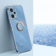 Coque Ultra Fine Silicone Souple Housse Etui avec Support Bague Anneau Aimante Magnetique XL1 pour Xiaomi Redmi Note 12 Turbo 5G Bleu